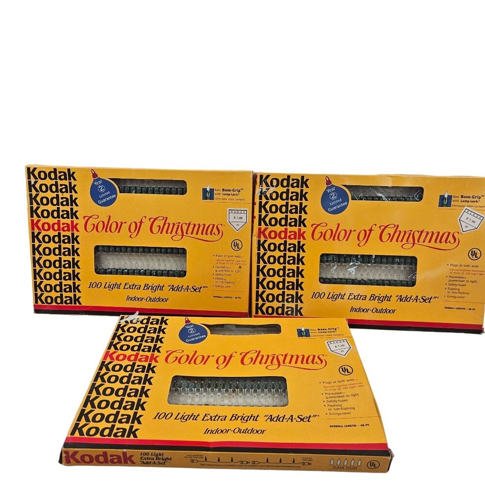 Kodak Color Of Christmas 100 Strings Light Extra Bright Indoor Outdoor Holiday